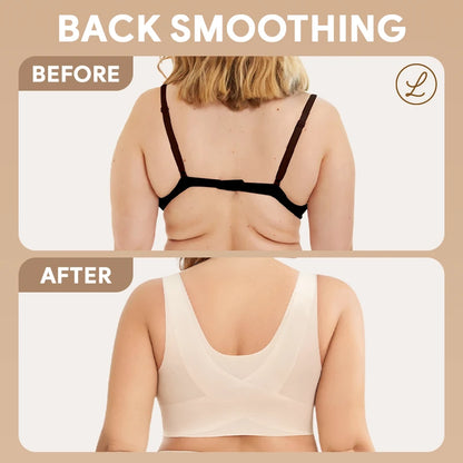 LunaHug - Seamless Front Buckle Cross Back Shaping Bra For Seniors