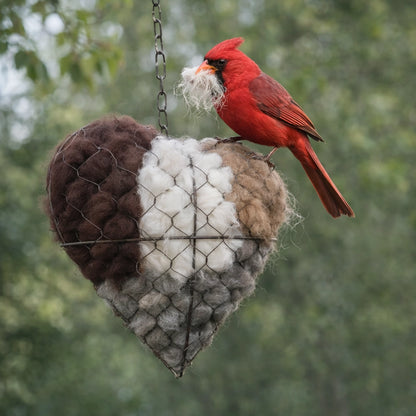 🔥Final Hours 70% OFF🏆Handmade Natural Alpaca Fiber Bird Nesting Heart❤️Bird lovers gift🕊️🏡