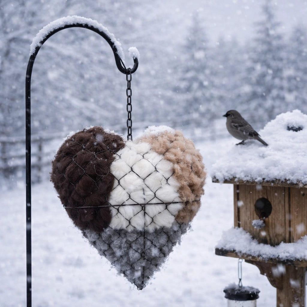 🔥Final Hours 70% OFF🏆Handmade Natural Alpaca Fiber Bird Nesting Heart❤️Bird lovers gift🕊️🏡