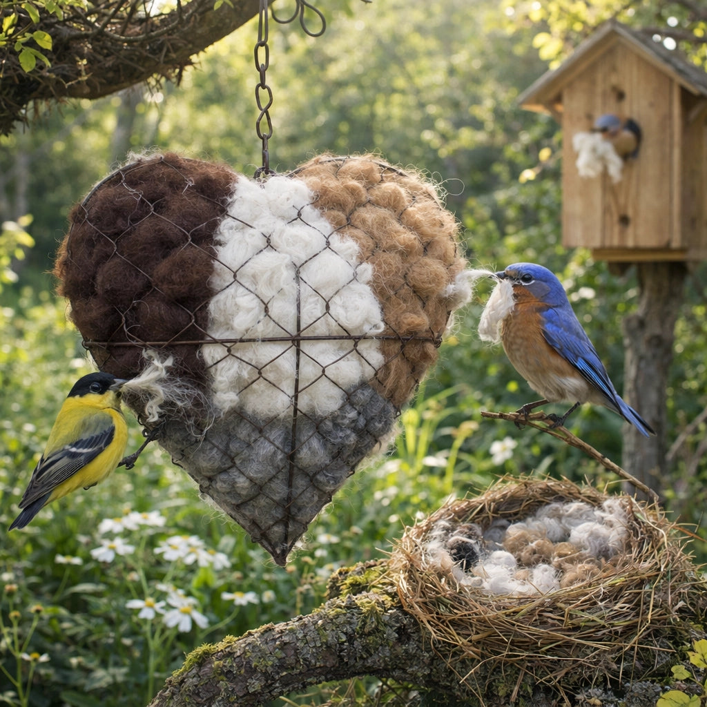 🔥Final Hours 70% OFF🏆Handmade Natural Alpaca Fiber Bird Nesting Heart❤️Bird lovers gift🕊️🏡