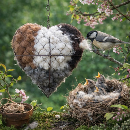 🔥Final Hours 70% OFF🏆Handmade Natural Alpaca Fiber Bird Nesting Heart❤️Bird lovers gift🕊️🏡