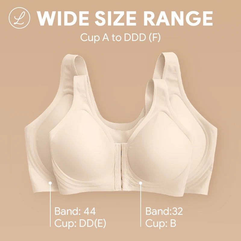 LunaHug - Seamless Front Buckle Cross Back Shaping Bra For Seniors