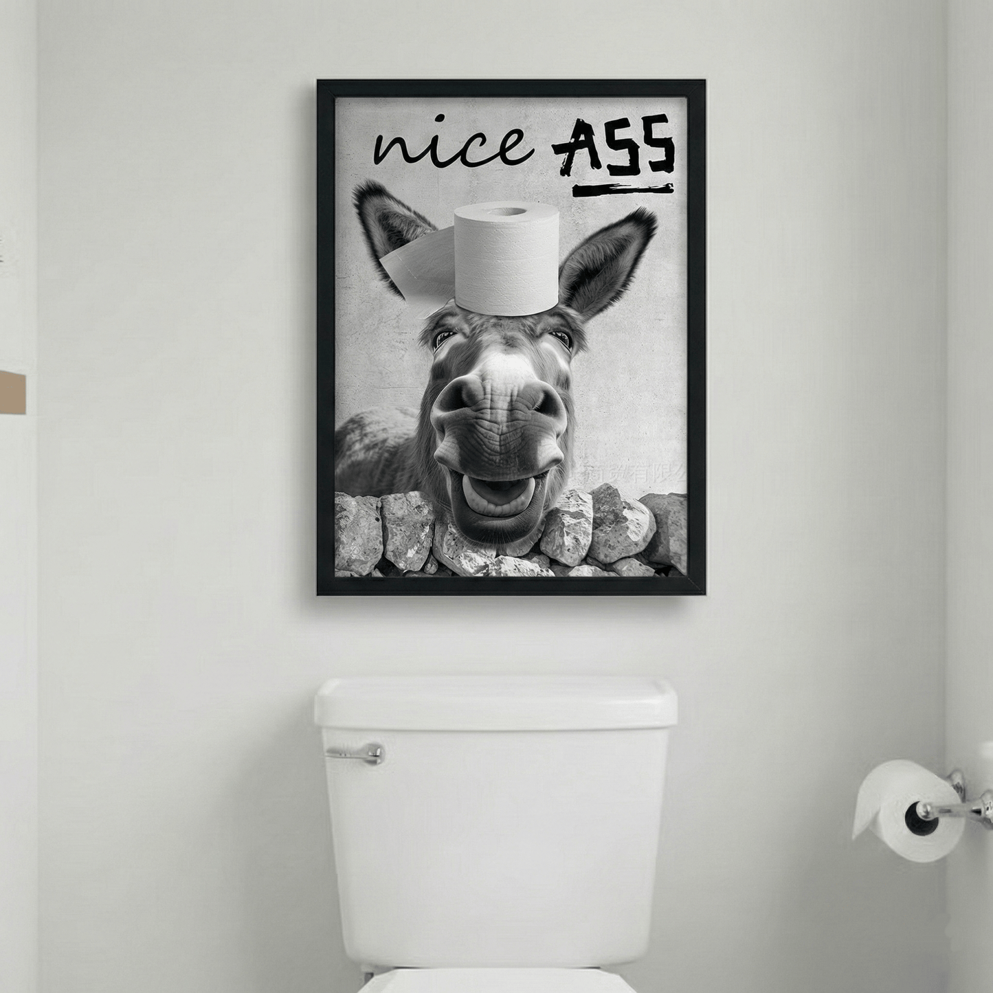 🔥LAST DAY EXTRA 60% OFF🚽Funny Bathroom Wall Art - "Nice Ass" Donkey Print