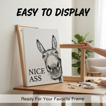 🔥LAST DAY EXTRA 60% OFF🚽Funny Bathroom Wall Art - "Nice Ass" Donkey Print
