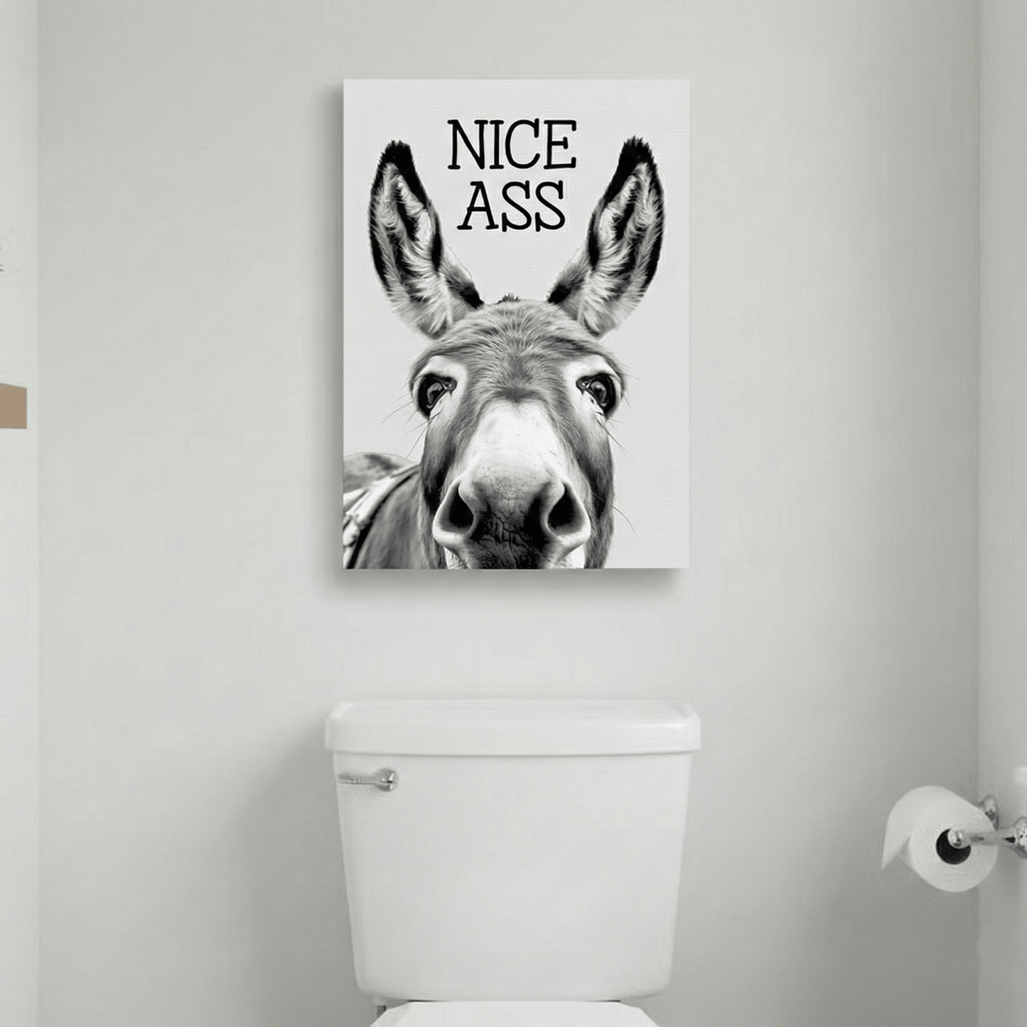 🔥LAST DAY EXTRA 60% OFF🚽Funny Bathroom Wall Art - "Nice Ass" Donkey Print