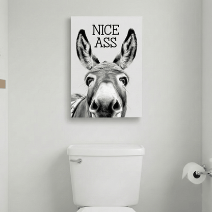 🔥LAST DAY EXTRA 60% OFF🚽Funny Bathroom Wall Art - "Nice Ass" Donkey Print